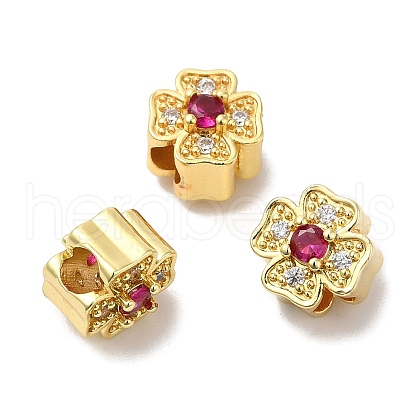 Rack Plating Brass Cubic Zirconia Beads KK-R147-09G-1