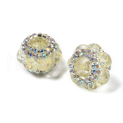 Resin Rhinestone Rondelle Beads OACR-S048-02C-1