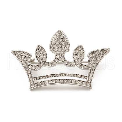 Rhinestone Crown Brooch Pin JEWB-Q030-06P-1