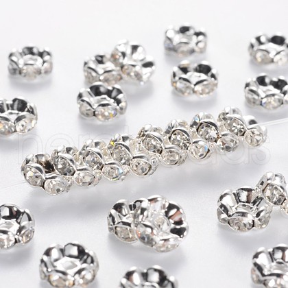 Brass Middle East Rhinestone Spacer Beads RSB029NF-01-1