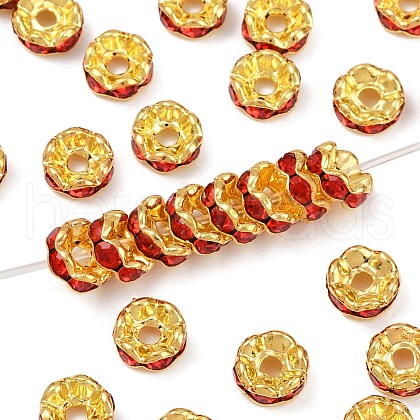 Brass Grade A Rhinestone Beads RSB028NF-08G-1