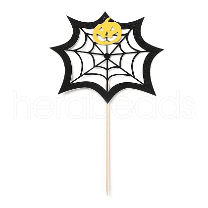 Felt Cloth & Paper Spider Web Cake Insert Card Decoration DIY-H108-38-1