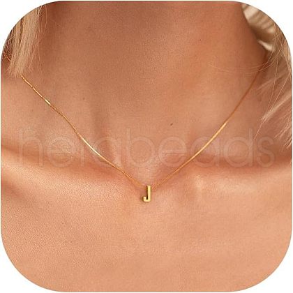 Stainless Steel Initial Pendant Box Chain Necklaces for Women FS-WG8229D-10-1