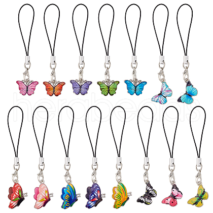 Alloy Enamel Mobile Straps HJEW-HY00007-1