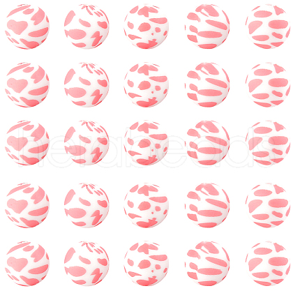 SUNNYCLUE 50Pcs Round with Petal Round Silicone Focal Beads SIL-SC0001-99-1