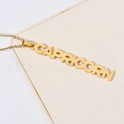 304 Stainless Steel Word Constellation Pendant Necklaces FS-WGAAB2A-05-1