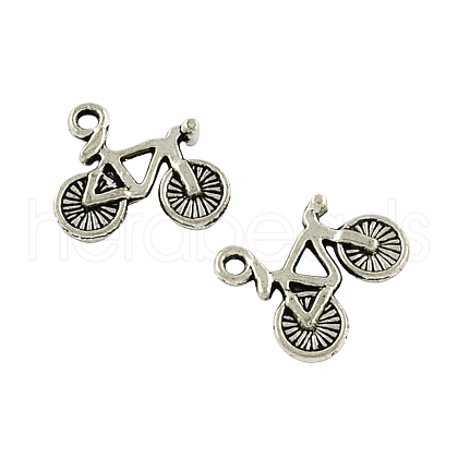 Bicycle Tibetan Style Zinc Alloy Charms TIBEP-R334-180AS-RS-1