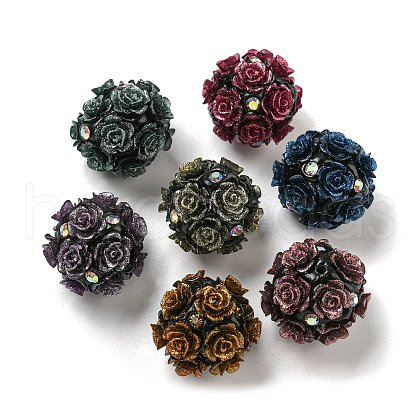 Acrylic Handmade Polymer Clay Rhinestone Beads FIND-Z036-01-1