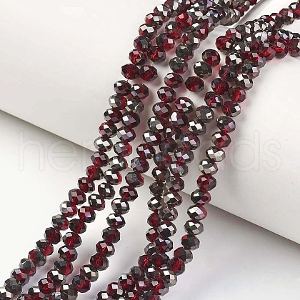 Electroplate Transparent Glass Beads Strands EGLA-A034-T4mm-P10-1