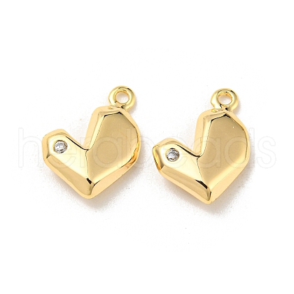 Brass Micro Pave Cubic Zirconia Charms KK-Q809-02G-1