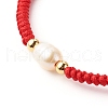 Pearl Beads Adjustable Nylon Thread Cord Bracelets BJEW-JB06397-5