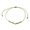 Natural Round Peridot Beads Braided Bead Bracelets for Women BJEW-JB11655-09-2