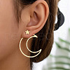 Star with Moon Alloy Stud Earrings FS-WGC80EF-01-1