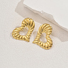Asymmetrical Hollow Texture Heart Stainless Steel Stud Earrings OS0464-2