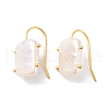 Mother's Day Jewellery Rectangle Natural Pearl Dangle Earrings for Women EJEW-E303-09G-1