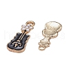 30Pcs 5 Style Light Gold Plated Music Theme Alloy Enamel Pendants ENAM-ZZ0001-08LG-5