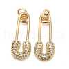 Brass Micro Pave Clear Cubic Zirconia Pendants ZIRC-Z010-15G-1