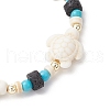 Synthetic Turquoise & Natural Lava Rock Beads Stretch Bracelets for Men Women BJEW-JB11988-01-4