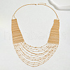 Elegant Brass Geometric Tassel Multi Layered Bib Necklaces for Women's Party Outfit GR3254-4