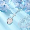 Brass Cross & Oval Locket Pendant Necklaces NJEW-JN04960-2