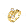925 Sterling Sliver Pave Cubic Zirconia Geometric Finger Rings CC5596-1-3