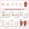 SUNNYCLUE 6Pcs 6 Style Brass Enamel European Beads KK-SC0004-41-2