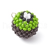 Beaded Kiwi Fruit Charms PALLOY-MZ00436-3
