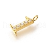 Ion Plating(IP) 304 Stainless Steel Micro Pave Cubic Zirconia Pendants STAS-H228-01G-01-2