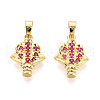 Brass Micro Pave Cubic Zirconia Pendants KK-N257-70G-1