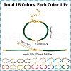 SUNNYCLUE 18Pcs 18 Colors Nylon Cords Bracelet Makings Fit for Connector Charms MAK-SC0001-25-2