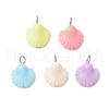 Shell Shape Plastic Pendants PALLOY-JF03734-1