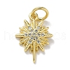 Brass Micro Pave Cubic Zirconia Pendants KK-M300-06G-01-1