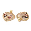 Brass Micro Pave Cubic Zirconia Pendants ZIRC-I063-12G-3