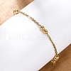 304 Stainless Steel Cable Chain Bracelets for Women BJEW-C094-07G-2