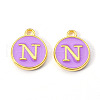 Golden Plated Alloy Enamel Charms ENAM-S118-10N-1