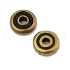 Rack Plating Flat Round Brass Beads KK-M302-01AG-2