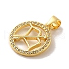 Zodiac Theme Brass Micro Pave Cubic Zirconia Pendants KK-M273-05K-G-2