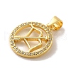 Zodiac Theme Brass Micro Pave Cubic Zirconia Pendants KK-M273-05K-G-2