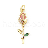 Brass Micro Pave Cubic Zirconia Pendants KK-P300-09A-G-1