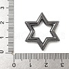 Rack Plating Brass Micro Pave Cubic Zirconia Star Linking Rings KK-A234-004B-4
