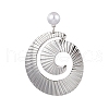 Spiral 304 Stainless Steel Dangle Stud Earrings EJEW-JE06331-2