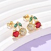 Brass Cubic Zirconia Stud Earrings EJEW-Q017-03B-G-3