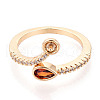 Brass Micro Pave Cubic Zirconia Ring Settings KK-T076-08G-2