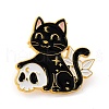 Cat with Skull Enamel Pin JEWB-C011-09-1