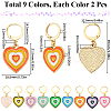 Alloy Enamel Heart Pendant Decorations HJEW-SC00048-2