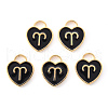 Light Gold Plated Alloy Enamel Pendants ENAM-R136-30-17-1
