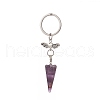 Cone Natural Gemstone Keychains KEYC-JKC00468-2