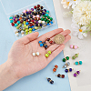 60Pcs 15 Color Baking Painted Glass Round Beaded Pendants PALLOY-HY00032-3