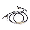 Heart Adjustable Brass Nylon Thread Braided Bracelets BJEW-JB04986-02-1