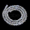 Electroplate Transparent Glass Beads Strands EGLA-A035-T6mm-L19-2